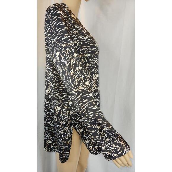 Women's Halston Blouse Size M Black Tan - Picture 3 of 8